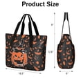 thumbnail image 3 of Tote Bag for Women - Witch Pumpkin Halloween Pattern Shoulder Bag - Large Utility Work Duffle Bag with Zipper Handbag for Travel, Work, Sprots, 3 of 5
