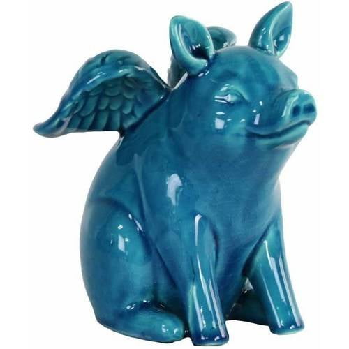 images Pig Figurine Collections urban trends collection ceramic pig figurine gloss finish white