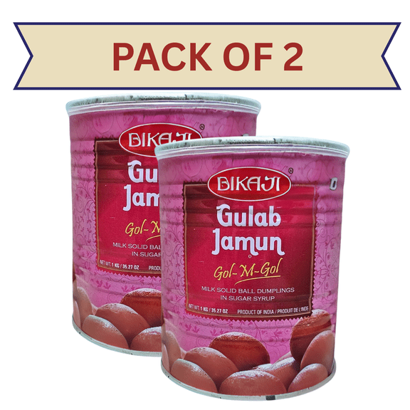 Bikaji Gulab Jamun 1kg, Pack Of 2, Indian Sweets
