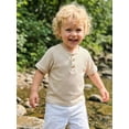 thumbnail image 6 of Cenuakty 3M-4T Baby Boy Summer T-Shirts Fashion Short Sleeve Round Neck Button Front Loose Tops for Kids, 6 of 9