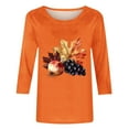 thumbnail image 5 of Wiyuqeen Gobble Shirts for Women 3/4 Sleeve Thanksgiving Tshirts Crew Neck Turkey Graphic Tees Plus Size Casual Loose Tops, 5 of 5