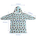 thumbnail image 3 of Wearable Blanket Hoodie,Football Stripe Blue Pattern Oversized Sherpa Blanket Hoodie with Super Pockets,Super Warm Fuzzy Pullover for Women & Men, 3 of 5