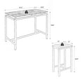 thumbnail image 5 of 3 Pieces Dining Table and Chairs Set, SYNGAR Modern Counter Height Bar Table Set, Pub Bistro Set for 2, with 4 Glass Holders, 2 Wine Racks & 3-Tier Shelves, for Kitchen, Bar, Dining Room, Black, D6128, 5 of 9