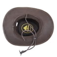 thumbnail image 5 of Authentic StellMan Cowboy Hat – Dark Brown Leather with Chin Strap & Braided Trim, 5 of 9