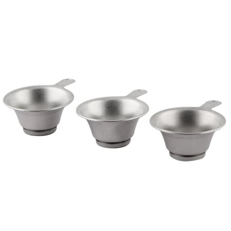 Stainless Steel Handle Mesh Bottom Loose Leaf Tea Bowl Infuser Strainer 3pcs