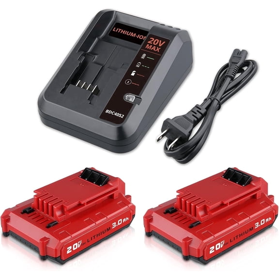 2Pack PCC680L 20V 3.6Ah Battery   PCC692L Charger Compatible with Porter Cable 20V Battery PCC681L PCC682L PCC685L