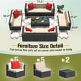 thumbnail image 4 of Homall 12 Pieces Rattan Patio Furniture Conversation Set Outdoor Sectional Sofa for Backyard,Beige, 4 of 10