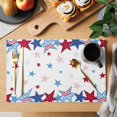 thumbnail image 2 of 4th of Placemats Set of 8, July Patriotic Independence Day Red Blue American Flag Star Non-Slip Place Mats Washable Table Mats for Kitchen Dining Table Decorations Indoor/Outdoor, 2 of 9