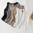 thumbnail image 4 of Tank Top for Women Linen, 2026 Summer Casual Comfy Loose Lightweight Sleeveless Shirts, White M, 4 of 8