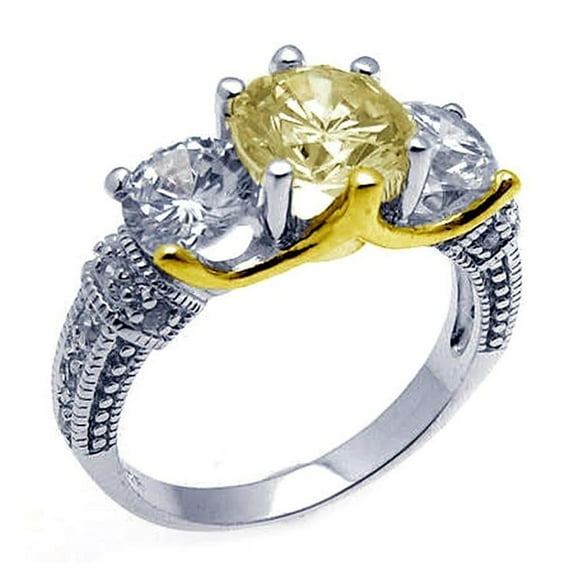 Sterling Silver 925 Rhodium Plated Past Present Future Ring White CZ Jewelry Female Size 6