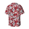 thumbnail image 4 of Goofa Red Hawthorn Printed Men's Casual Short-sleeved Shirt,Lightweight Breathable Button-down,Summer Casual men's top,Versatile Fashion shirt-, 4 of 7