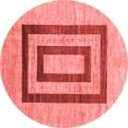 thumbnail image 1 of Ahgly Company Indoor Round Abstract Red Contemporary Area Rugs, 8' Round, 1 of 4