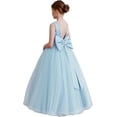 thumbnail image 1 of Flower Girl Dress Kids V-Back Puffy Tulle Satin Flowergirl Wedding Guest Party Birthday Bridesmaid Pageant Prom Gown, 1 of 3