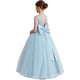 thumbnail image 1 of Flower Girl Dress Kids V-Back Puffy Tulle Satin Flowergirl Wedding Guest Party Birthday Bridesmaid Pageant Prom Gown, 1 of 3