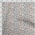 thumbnail image 3 of Soimoi Leaves Printed, Japan Crepe SatinFabric, by The Yard 54 Inch Wide, Decorative Sewing Fabric for Dresses Kimonos Gowns, Black & Gray, 3 of 5