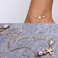 thumbnail image 5 of Ruanlalo Beach Women Starfish Anklet Ankle Bracelet Faux Pearl Sandals Foot Chain Jewelry Golden, 5 of 6