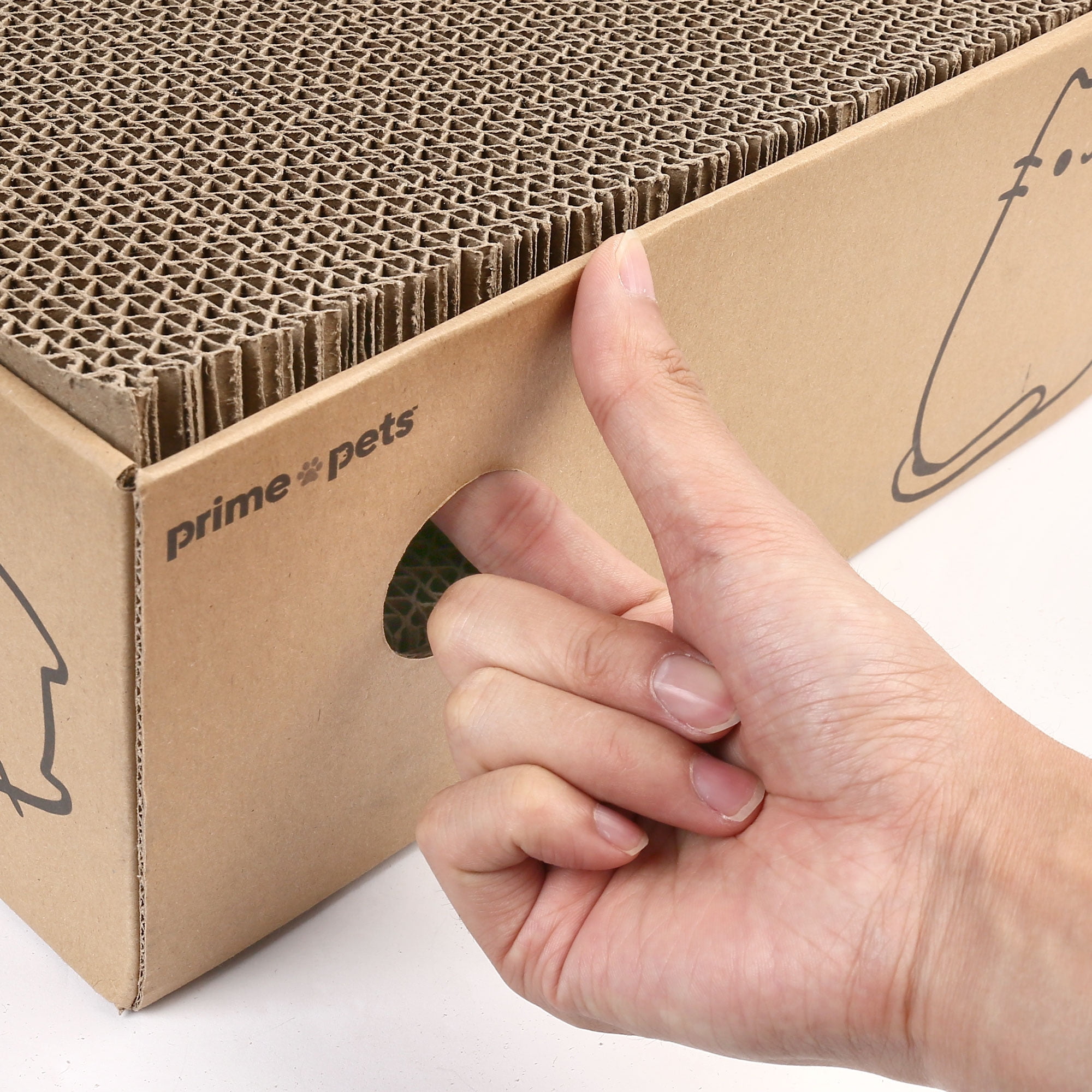 Prime Pets 5 Pack XL Wide Cat Scratcher Cardboards with Box, Reversible Corrugate Cat Scratch Pad