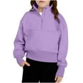 thumbnail image 2 of Toddler Girl Boy Hoodie Fleece Half-Zip Performance Pocket Sweatshirt Sports Long Sleeve Pullover Crop, 2 of 9