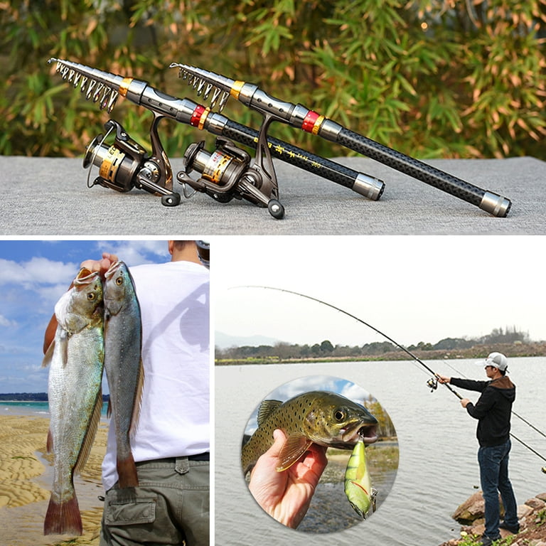 blusea fishing rod reel combo full kit Blusea 9.8ft Fishing Rod Reel Combo with Telescopic Fishing Pole Spinning  Reel Carrier Bag for Travel Saltwater Freshwater Fishing