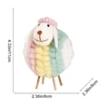 thumbnail image 3 of Colorful Boho Lint Sheep Ornament Handmade Lamb Figurine – Cute Easter Decor Tabletop Accent for Spring, Rustic Farmhouse Home Decoration Gift, 3 of 6