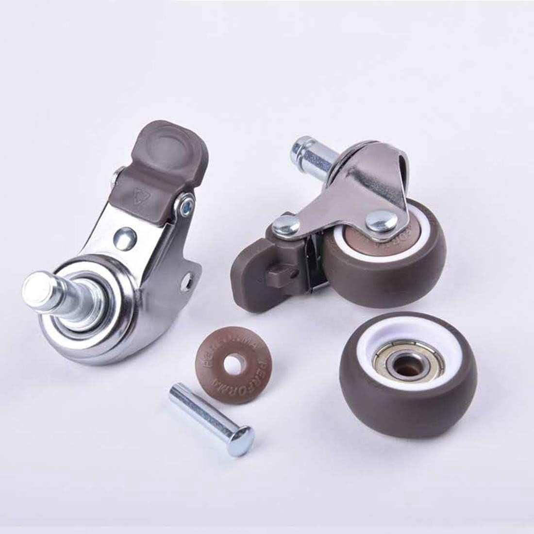 Gamvdout Plate Casters 4X Office Chair Moving Caster Wheels Trolley Furniture Replacement Castors Wheels Heavy Duty Castor Wheels 360° Swivel Rubber Caster Wheels Standard Stem Caster