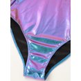 thumbnail image 7 of Sinleey Women's Metallic Liquid Leotard Bodysuit Long Sleeves Gymnastics Dance Costume Colorful L, 7 of 7