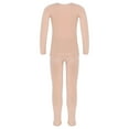 thumbnail image 2 of Alvivi Girls Boys Thermal Underwear Long John Set Fleece Lined Kids Base Layer Ballet Dance Undergarment Nude A 8, 2 of 7
