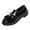 Black, variant on Busydd Womens Loafers Fashion Fringe Tassel Metal Decoration Glossy Dress Shoes Comfortable Round Toe Low Heel Slip On Shoes for Daily Wear
