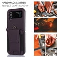 thumbnail image 6 of Crossbody Case for Samsung Galaxy Z Flip 3, Wallet Cover with Credit Card Slot, PU Leather Detachable Lanyard Strap Purse Shock Resistant Folding Case for Samsung Galaxy Z Flip 3, Darkpurple, 6 of 7