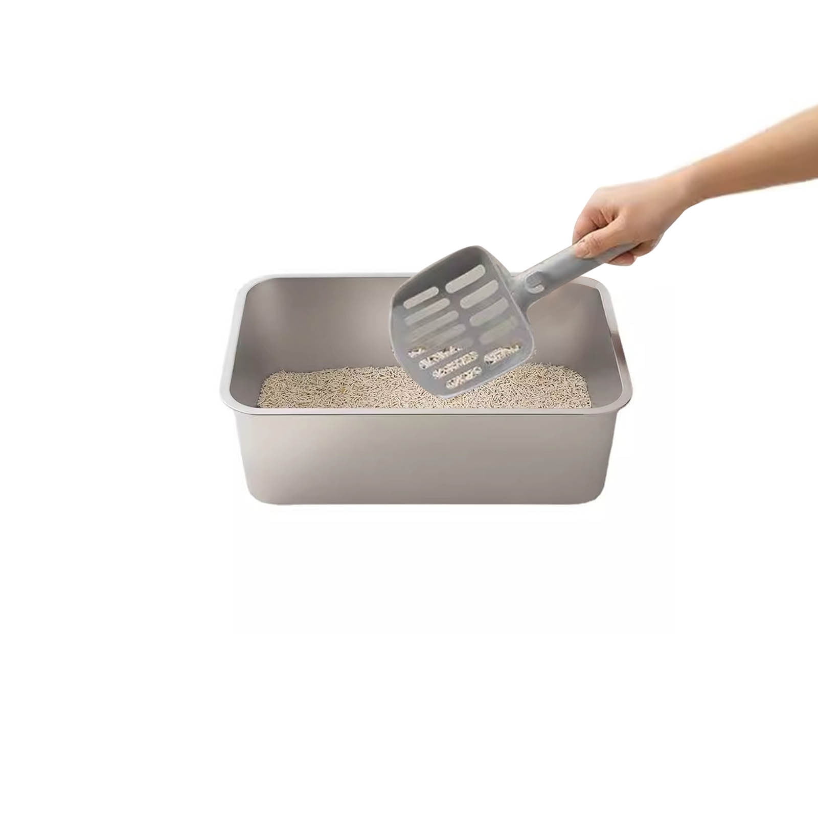 Tarmeek Stainless Steel Cat Litter Box XL Extra Large High Sided Metal Litter Pan Anti-Leakage Non-Stick Easy Clean Rustproof for Large Cats