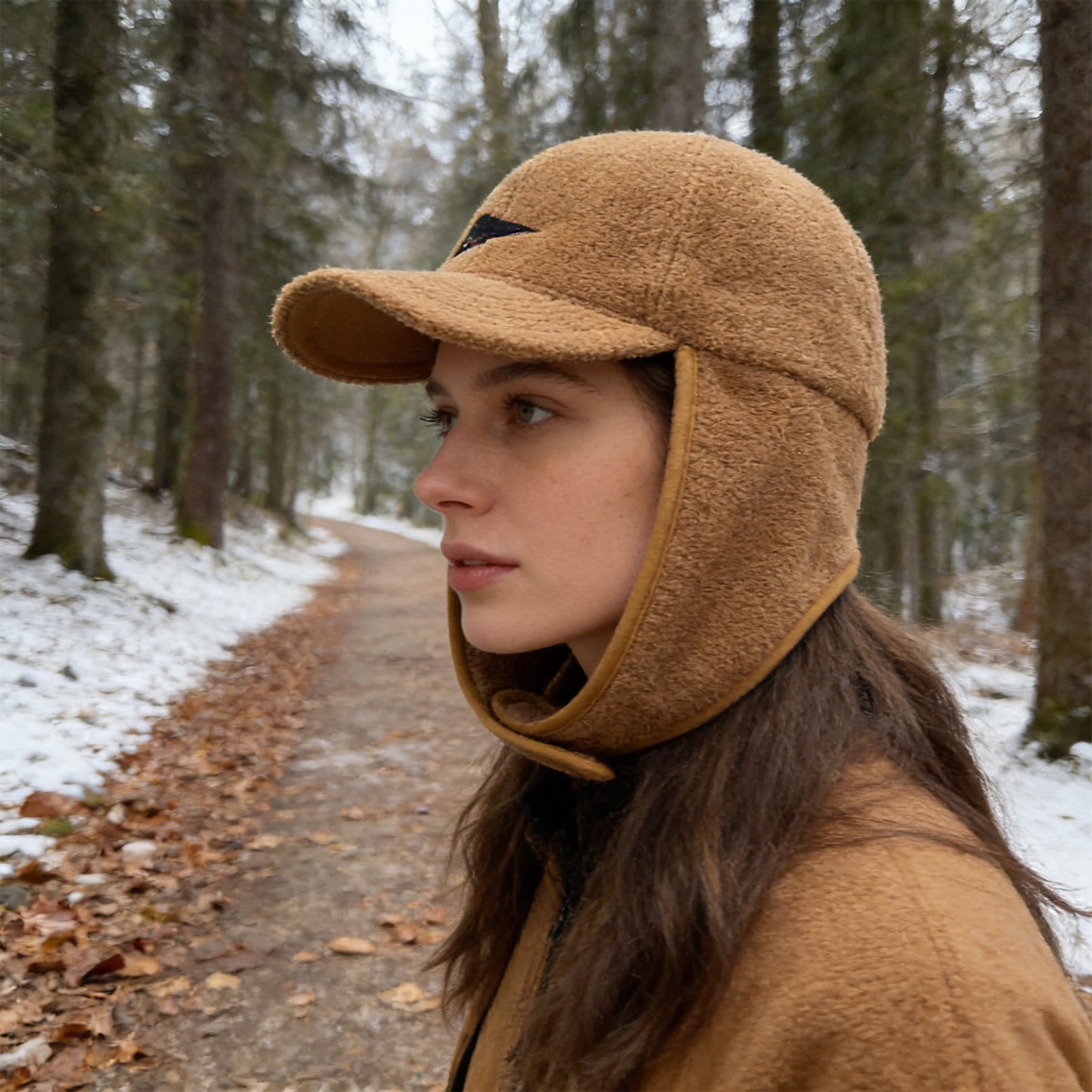 Winter Hat with Ear Flaps for Men and Women, Thermal Fleece Lined Beanie for Cold Weather, Windproof Ski Snowboard Skating Outdoor Sports, Adjustable Knit Cuff Trapper Hat with Foldable Ear Covers
