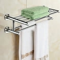 thumbnail image 2 of Costway Wall Mounted Towel Rack Bathroom Hotel Rail Holder Storage Shelf Stainless Steel, 2 of 10