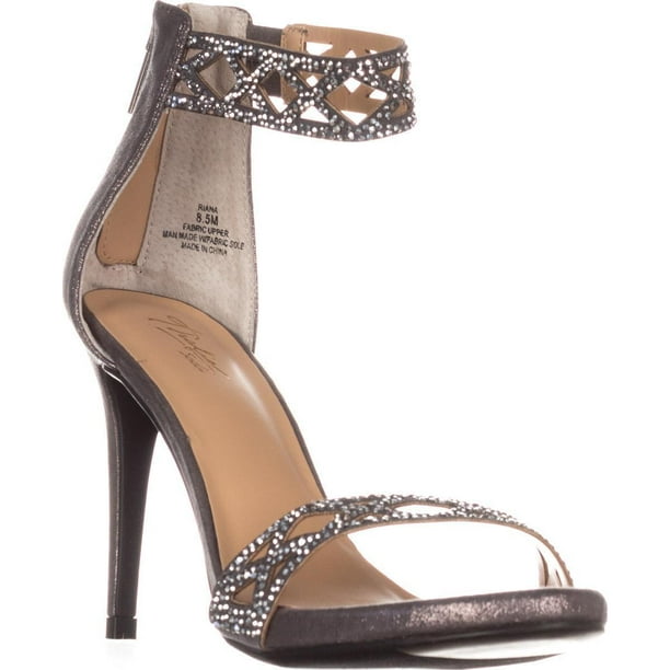 pewter ankle strap heels