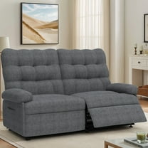 Loveseat Recliner Sofa, PAPROOS 2-Seater Recliner Sofa with Remote Control and Side Pocket, Modern Power Reclining Loveseat for Adults and Elderly, Ergonomic Lounge Sofa for Living Room Home, Grey