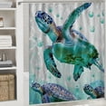 thumbnail image 6 of Orinice  Sea Turtle Shower Curtain for Bathroom, Ocean Sea Green Teal Turtle Fabric Shower Curtains Set, Coastal Beach Nautical Kids Restroom Decor Accessories with Hooks  60x72, 6 of 7