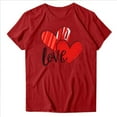 thumbnail image 2 of Mifsaly Valentine's Shirts for Women Bright Heart Print Shirt Loose Crewneck Short Sleeve Tops Pullover Girlfriend Gifts Blouse Funny Festival Party T-Shirt Spring Summer Fashion Teacher Outfits S, 2 of 8