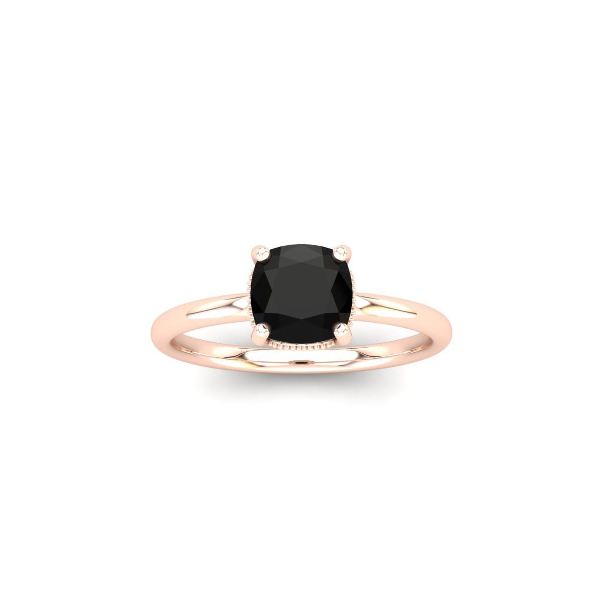 2.25 g Super Jeweler Women Accessories Jewelry Rings 1 Carat Rose Cut Cushion Cut Black & White 9 Diamond Ring in 14K by 