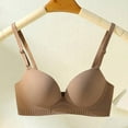 thumbnail image 6 of SMihono Sexy Plunge Demi for Women Soft Underwire Push up Bra Lightly Beathable Padded Bralettes Adjustable Strap Bras Coffee M, 6 of 9