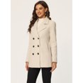 thumbnail image 3 of Abrigo Fieltro Allegra K Beige L Mujer Doble Botonadura, 3 of 6