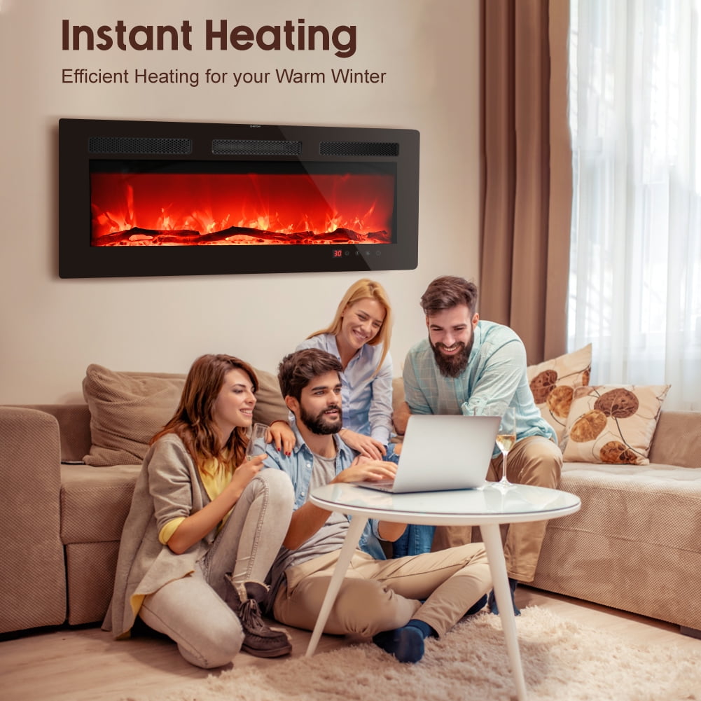 Lifeplus 42″ 1500-Watt Freestanding/Wall-Mounted Electric Fireplace Heater, Black Sansujyuku sansujyuku.com