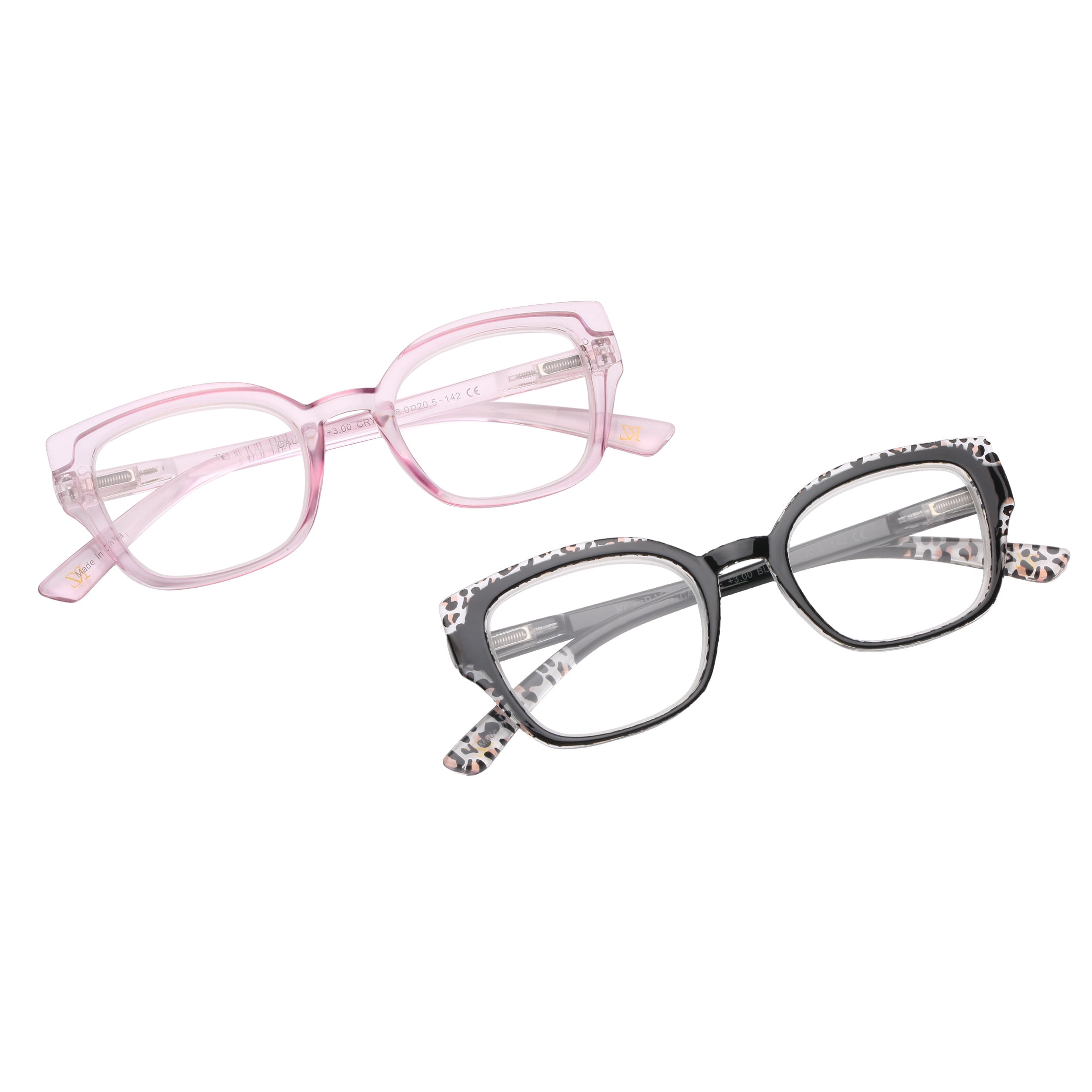 Rz by Rachel Zoe Womens Cateye Reading Glasses with Case, Lavender Crystal/Black, Calliope +1.75