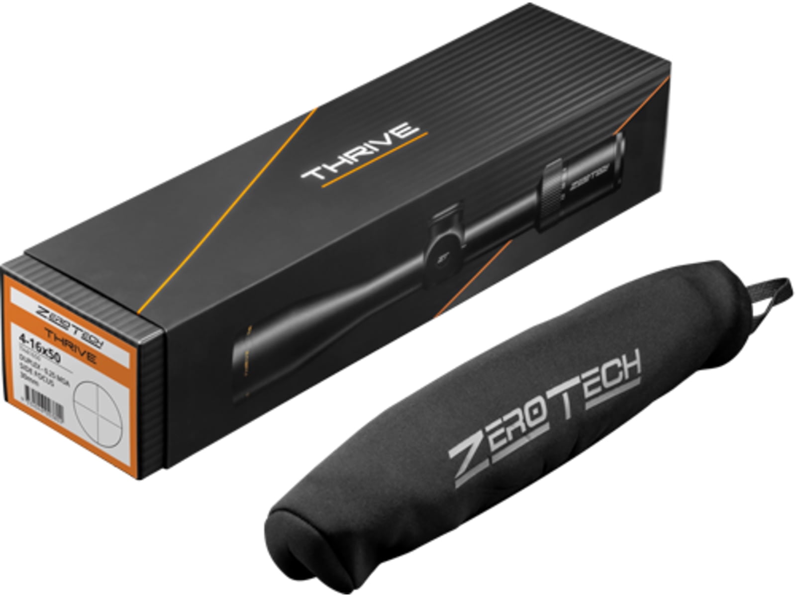 ZeroTech Optics Thrive 4-16x50mm 30mm Tube Rifle Scope, Second Focal Plane, German G4 Reticle, Black