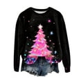 thumbnail image 6 of Towmus Women Christmas Sweatshirts Casual Long Sleeve Crewneck Lightweight Pullover Tops Xmas Tree Graphic Sweatshirt, 6 of 6