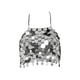 thumbnail image 2 of Halter Bra Top Lentejuelas Crop Top Outfit Backless Dance Wear Sin mangas Sparkly Crop Halter Top Camisole Cami Top para Nightclub Rave Summer Yinane Top corto de lentejuelas, 2 of 7