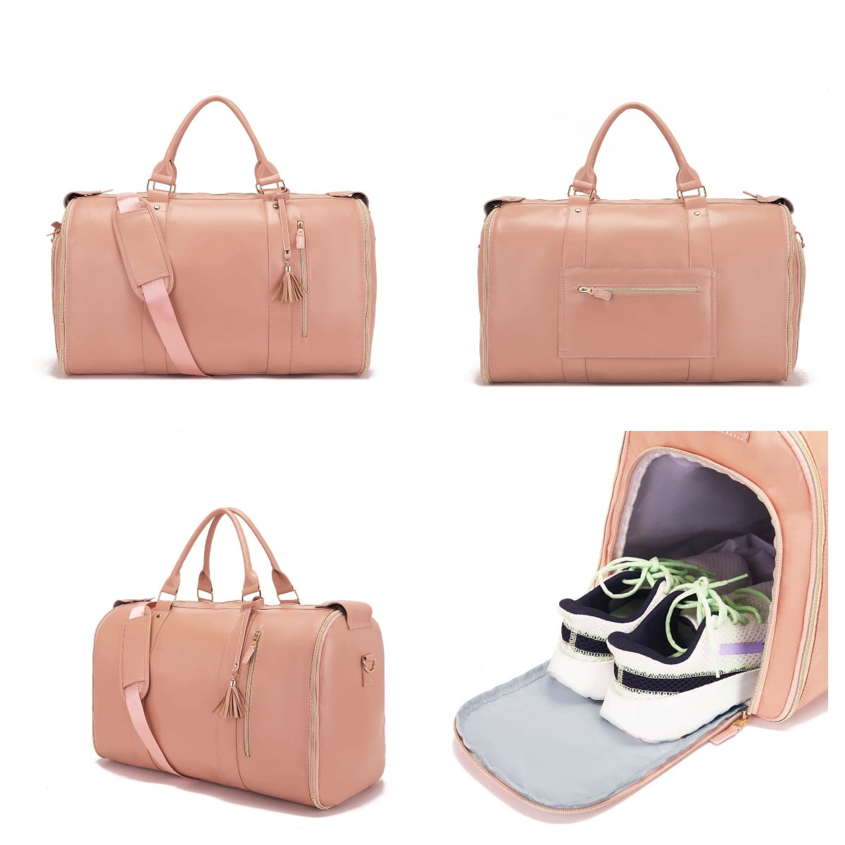 Men Women's Garment Bag Large Capacity Duffel Bag Suit Travel Bag Weekender Bag with Shoe Pouch