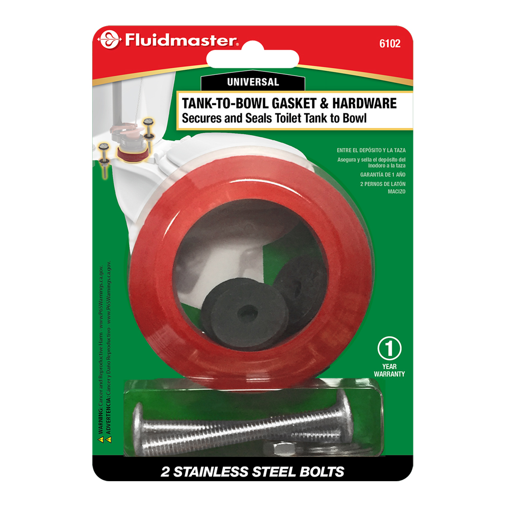 Fluidmaster 6102 Universal 2-inch Tank-To-Bowl Gasket and Hardware 2 Bolts, New, 1-Pack - image 2 of 4