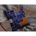 thumbnail image 4 of Square Patches Throw Pillow in Navy 16x16, 4 of 4