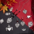 thumbnail image 4 of 1 caja con 16 dijes de corazón gótico de 8 estilos diferentes, dijes de corazón sagrado, dijes de alas de aleación de plata tibetana a granel para fiestas., 4 of 6