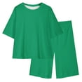 thumbnail image 4 of ZACPNCV Girls Short Sleeve T Shirt with Biker Shorts Set Solid Color 2 Piece Summer Outfits Green 10-11 Years, 4 of 9