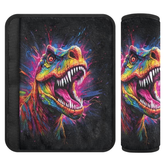 ALAZA Cool Dinosaur Car Seat Belt Adjuster Neck Covers Shoulder Cushions Pads S